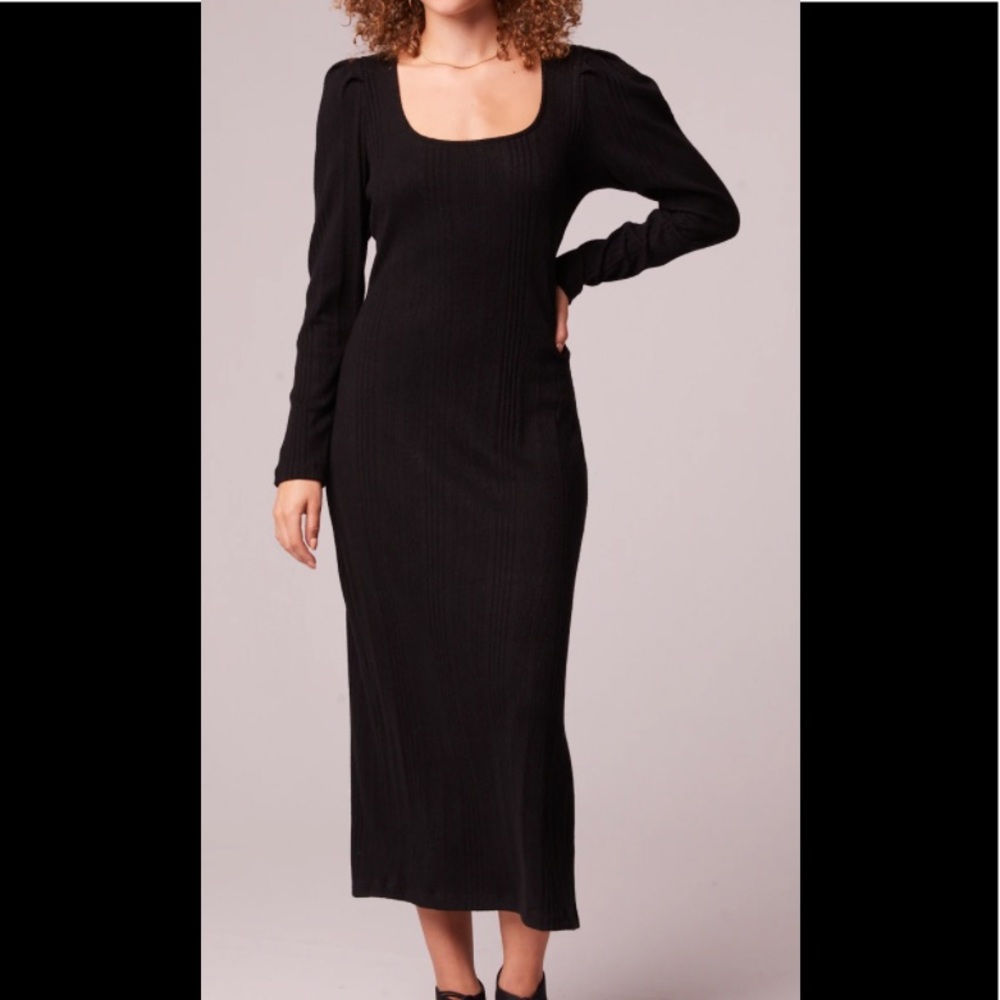 BOG Collective Black Sweater Midi Dress. Size XS in Black